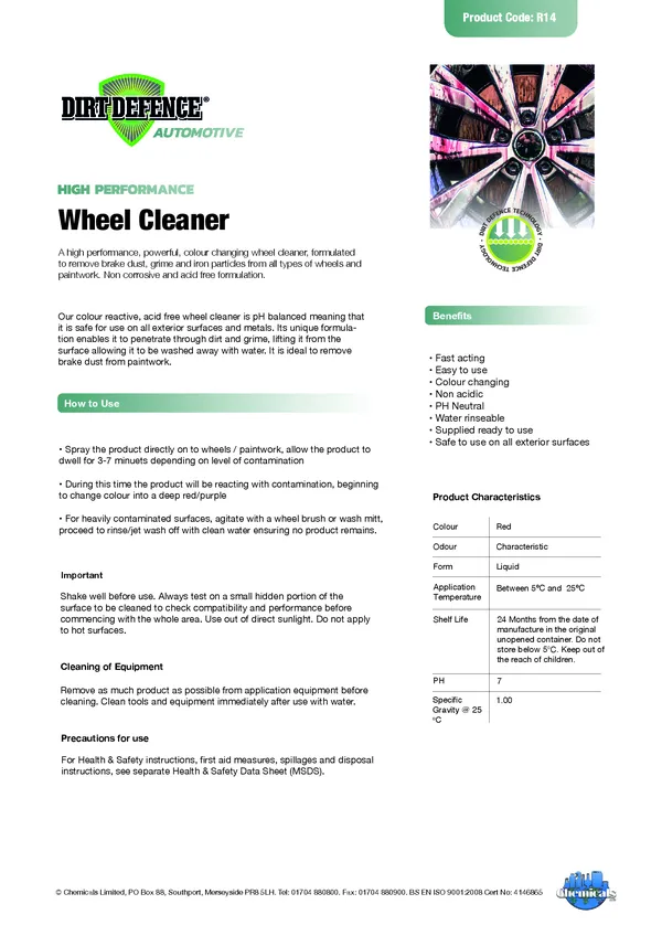 Wheel Cleaner Datasheet PDF 